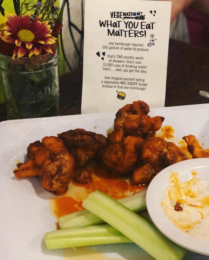 review photo of VegeNation Buffalo cauliflower wings shared by @galina on 15 Nov 2019 - review