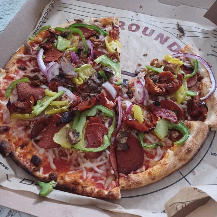 photo of Rapid Fired Pizza 9" BYO With Vegan Cheese and Plant Based Pepperoni And Sausage shared by @earthling6 on  19 Jul 2022 - review