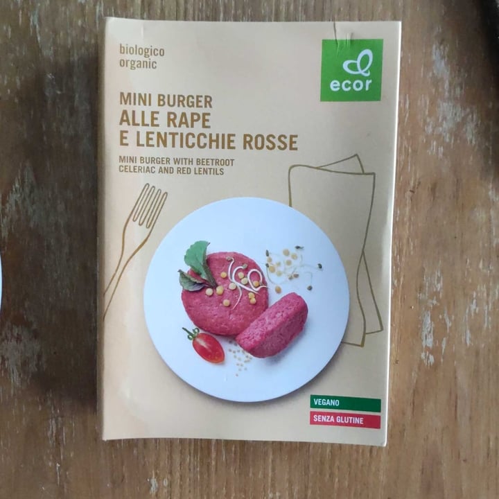 photo of Ecor Mini burger alle rape e lenticchie rosse shared by @sandraprn on  05 Jan 2022 - review