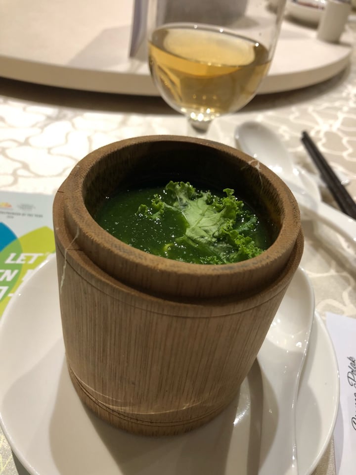 photo of LingZhi Vegetarian - Liat Towers Braised Organic Kale Broth served in Bamboo Cup shared by @biapol on  30 Jul 2019 - review