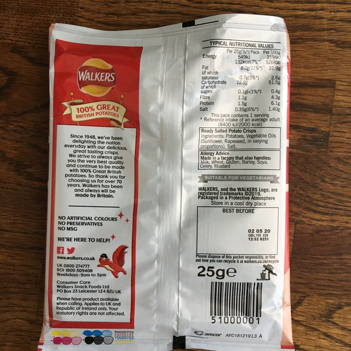 photo of Walkers Ready salted crisps shared by @selene00 on  25 Apr 2020 - review