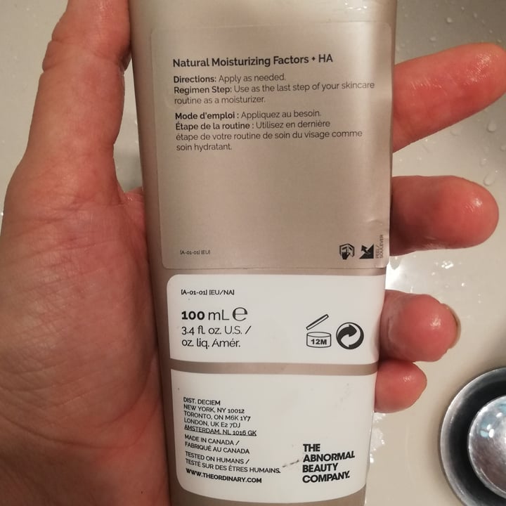 photo of The Ordinary Crema Idratante shared by @auroragiovannetti on  08 Aug 2022 - review