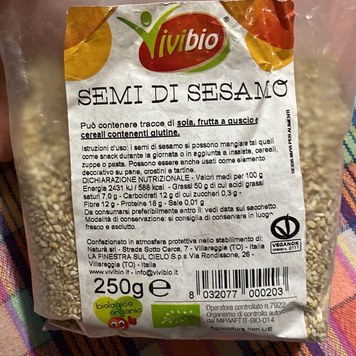 photo of Vivibio Semi di sesamo shared by @giuliamazzoni on  07 Feb 2022 - review