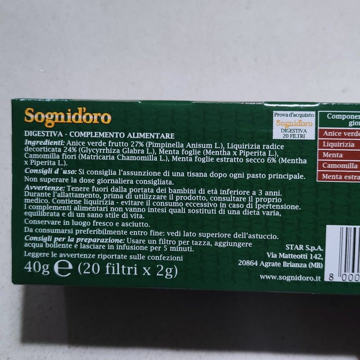 photo of Sognid'oro Digestiva Con Liquirizia E Anice Verde shared by @angelarusso on  01 Apr 2022 - review