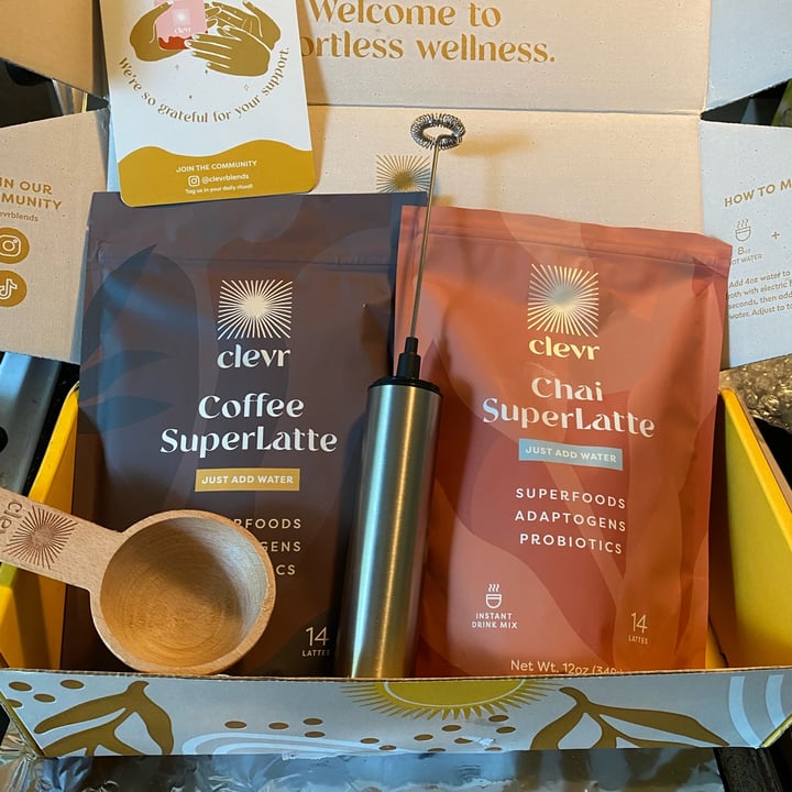 photo of Clevr coffee and chai superlattes shared by @pjoanlft1 on  12 May 2022 - review