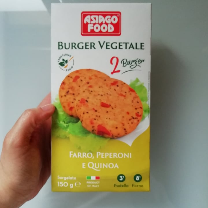 photo of Asiago food Burger farro, peperoni e quinoa shared by @soniaveg on  16 Jul 2022 - review