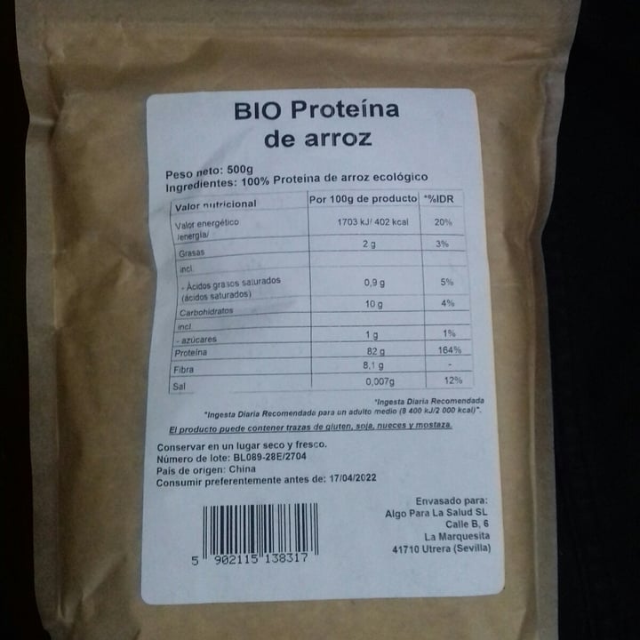 review photo of ViBio Proteína de arroz shared by @elenabl on 14 Oct 2021 - review