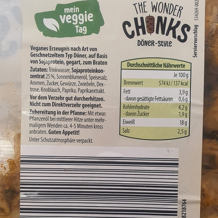 photo of Mein Veggie Tag The Wonder Chunks Döner-Style shared by @jeanneloani on  16 Nov 2021 - review