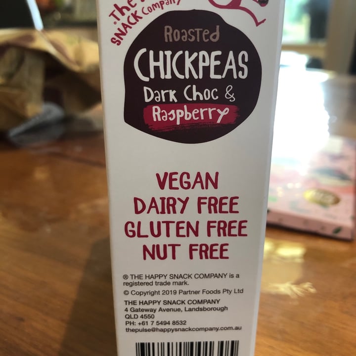 photo of The Happy Snack Company Roasted Chickpeas (Dark Choc and Raspberry) shared by @plantbasedancer on  06 Feb 2021 - review