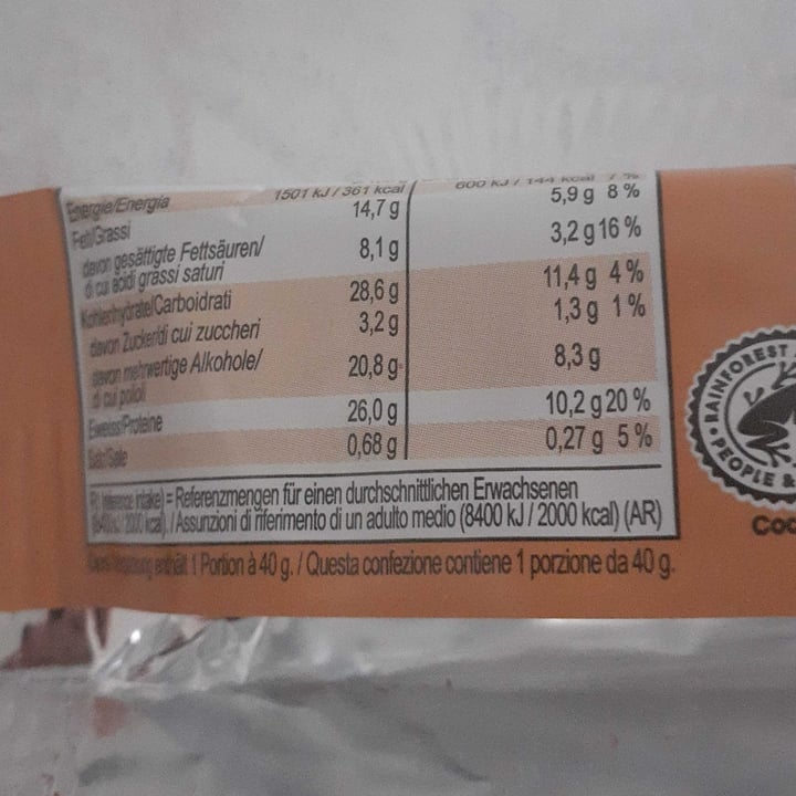 review photo of Vegan Protein Bar Almond Cookie Dough Geschmack / Gusto Di Biscotto Alle Mandorle shared by @euberuin on 23 May 2022 - review