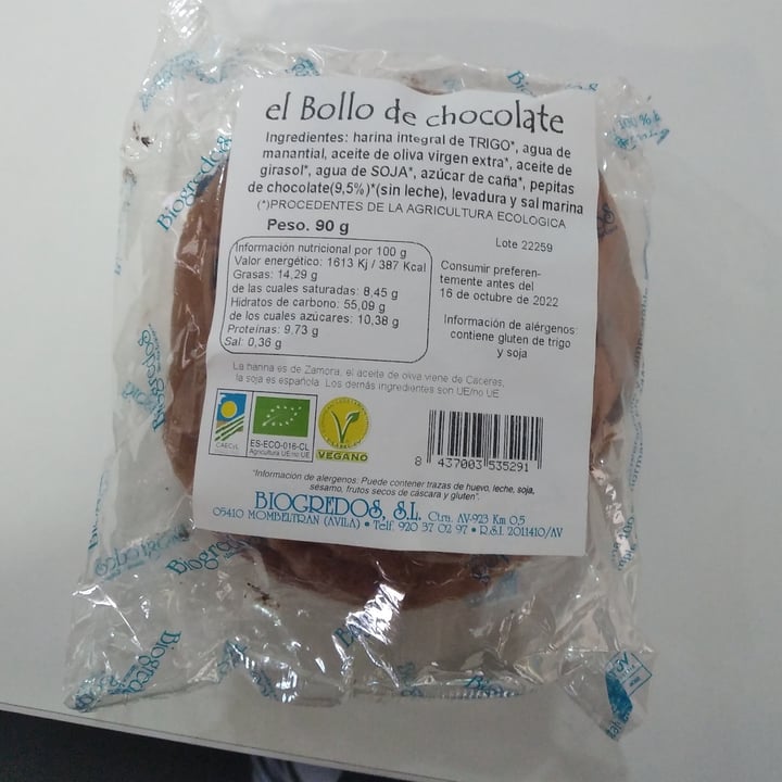 photo of Biogredos Bollo Con Chocolate shared by @malditopato on  06 Oct 2022 - review