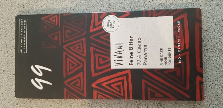 photo of Vivani Fine Dark 99% Cocoa Chocolate shared by @wayneberger on  09 Nov 2020 - review