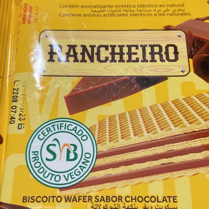 photo of Rancheiro Biscoito Wafer Sabor Chocolate shared by @polianacristo on  17 Nov 2022 - review