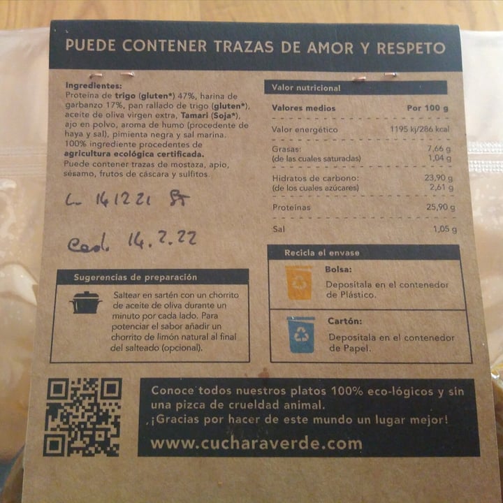 photo of La cuchara verde Seitán Ahumado Tipo Filete shared by @xenawarrior on  12 Jan 2022 - review