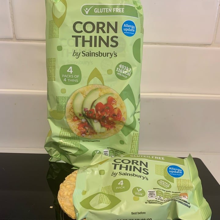photo of Sainsbury's Corn thins shared by @lamaryvegana on  10 Dec 2021 - review