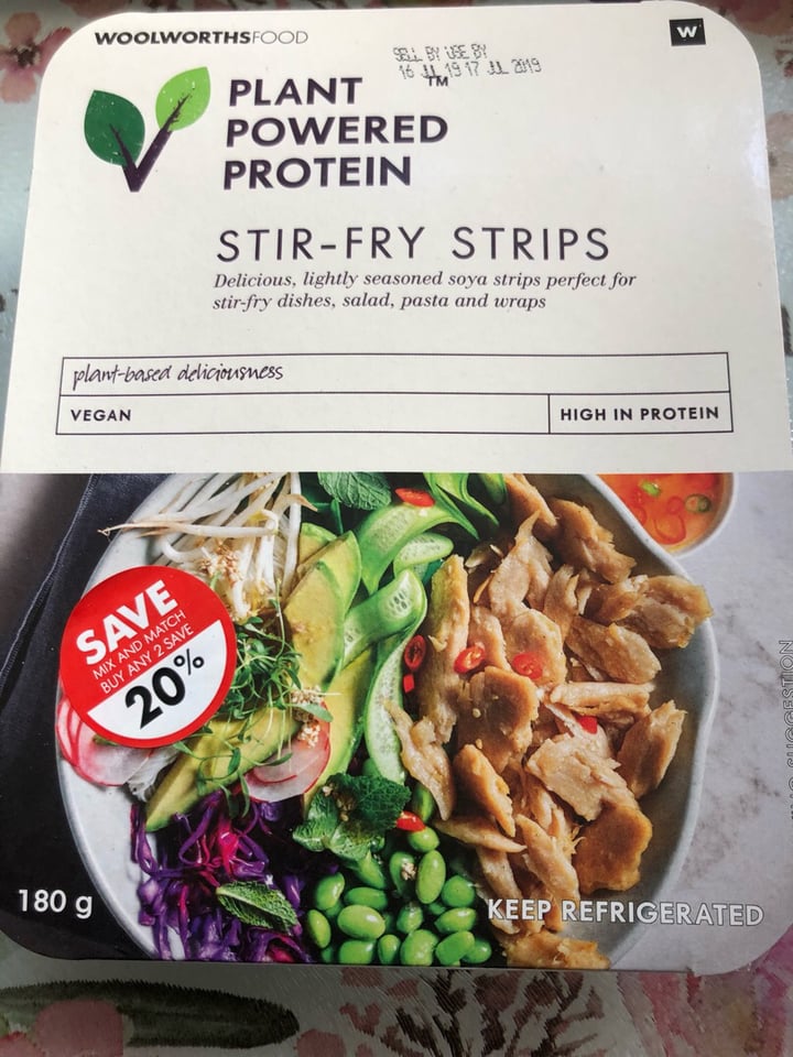 photo of Woolworths Food Plant Powered Protein Stir-Fry Strips shared by @ashers5 on  28 Sep 2019 - review