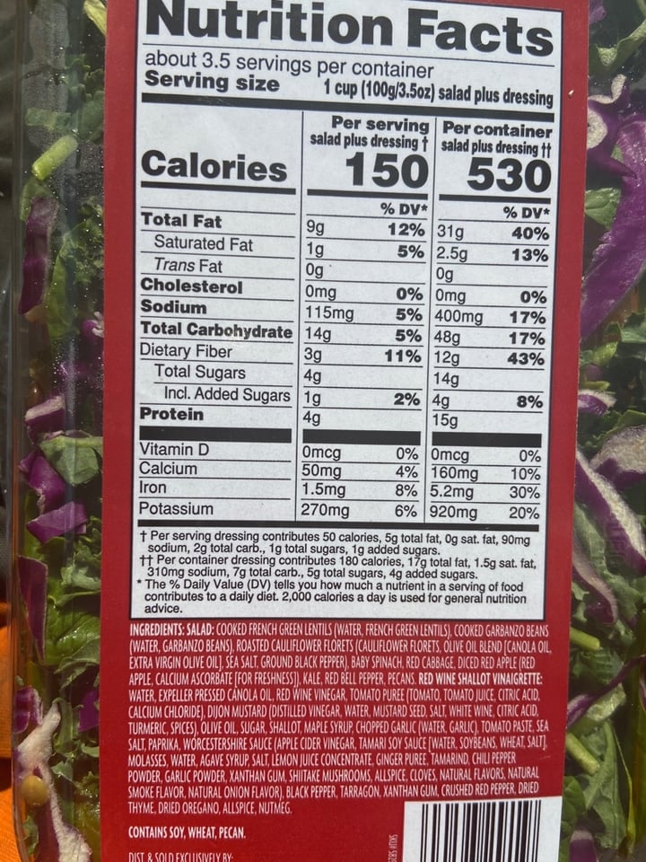 photo of Trader Joe's Legume & Spinach Salad Palette shared by @nevyn on  03 Jan 2020 - review