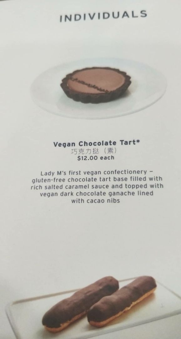 photo of Lady M Westgate Vegan Chocolate Tart shared by @bunnybakering on  18 Jan 2020 - review