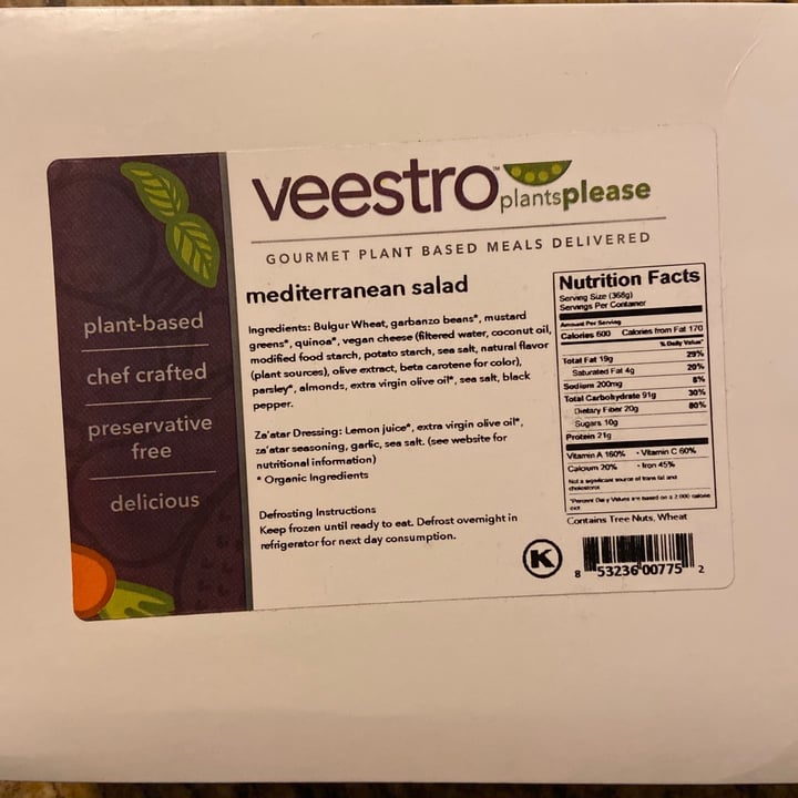 photo of Veestro Mediterranean Salad shared by @anweiford on  19 May 2020 - review