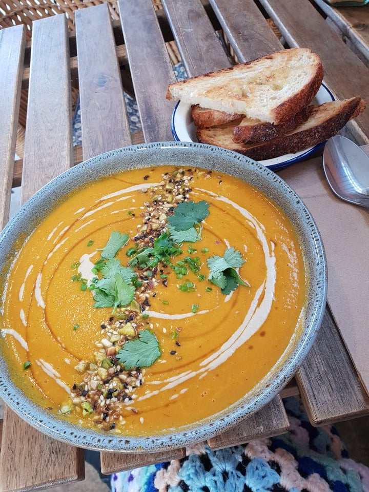 photo of Two Sisters Garage Caramelized carrot and tahini soup shared by @taraveg on  17 Jun 2019 - review