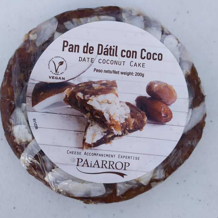 photo of Paiarrop Pan de dátiles con coco shared by @trajkovskagutierrez on  14 Jan 2022 - review