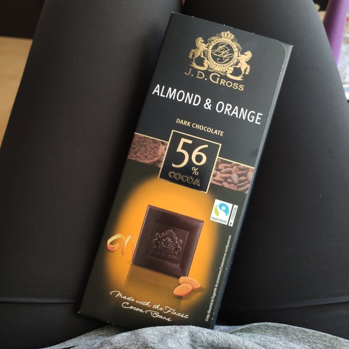 photo of J. D. Gross Almond & Orange 56% cacao shared by @flouredfingers on  13 Jun 2021 - review