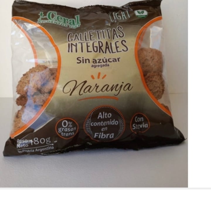 photo of Ceral Alimentos Diet Galletitas Integrales Sin Azucar Naranja shared by @lajuani on  06 Sep 2020 - review