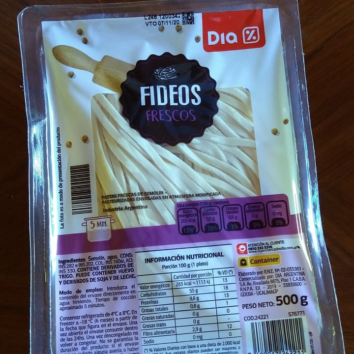 photo of Dia% Fideos frescos tipo cinta shared by @marielaveg on  28 Sep 2020 - review