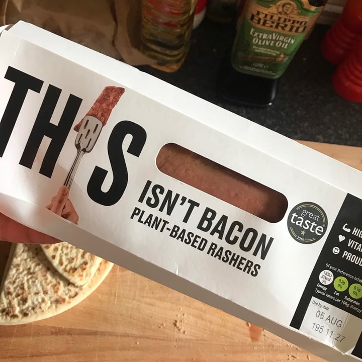 photo of THIS This isn't Bacon Plant-Based Rashers shared by @kirstend94 on  25 Jul 2020 - review