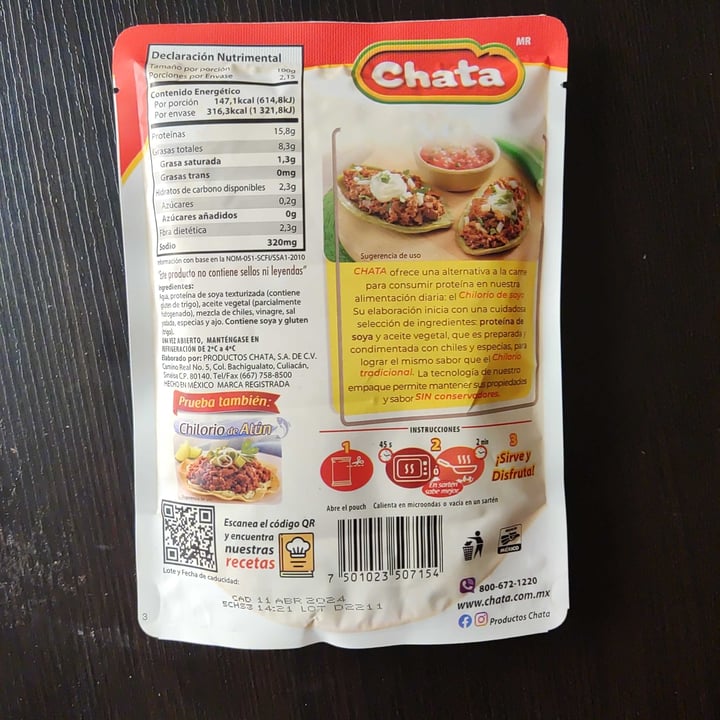 photo of La Chata Chilorio de soya shared by @donatov on  30 May 2022 - review