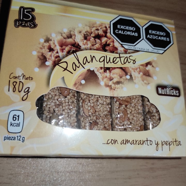 photo of NutRicks Palanquetas...con amaranto y pepita shared by @sisnivegana on  10 Sep 2021 - review