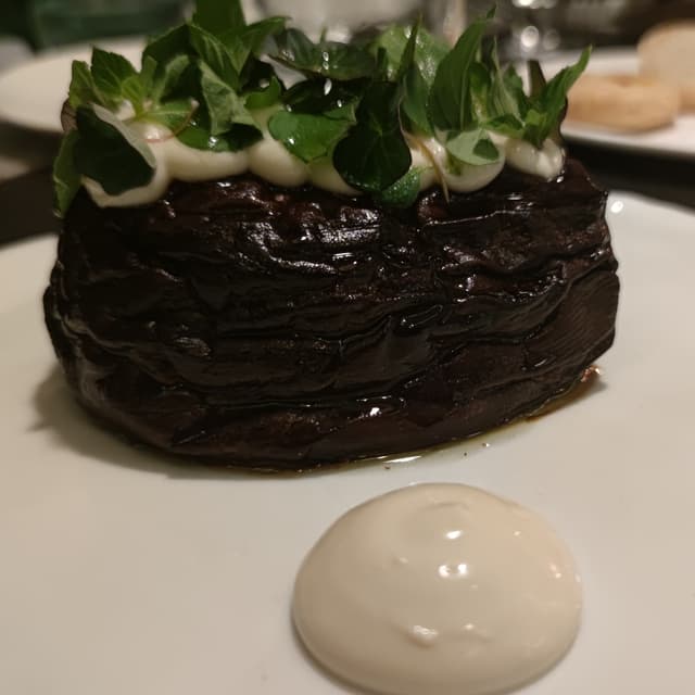 Photo of the dish “Melanzana Laccata Con Tofu Alle Erbe”