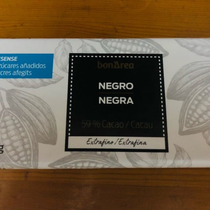 photo of BonÀrea Chocolate negro 59% sin azúcar shared by @marionayogacadaques on  24 Oct 2021 - review