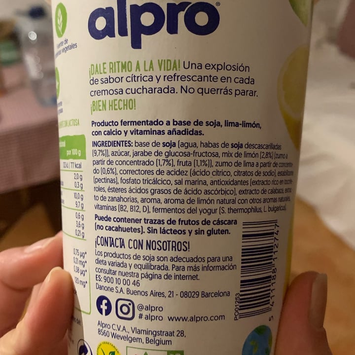 photo of Alpro Limette Zitrone Joghurt shared by @iav on  25 Dec 2021 - review