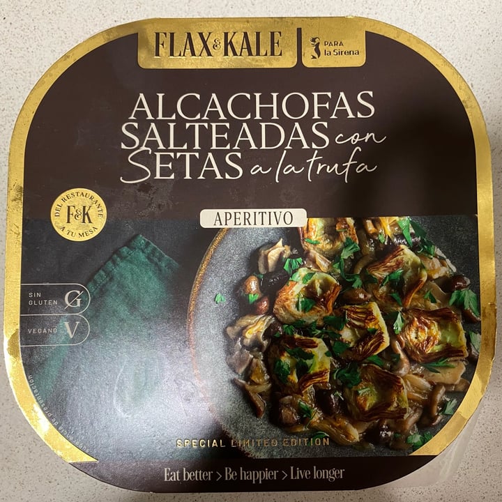 photo of Flax & Kale Alcachofas salteadas con setas a la trufa shared by @laia-wn on  03 Nov 2022 - review