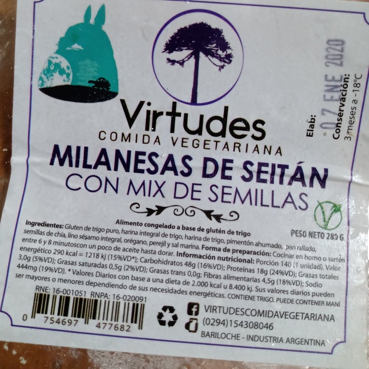 photo of Virtudes Milanesas de seitán shared by @daniconstelacion on  16 Jan 2021 - review