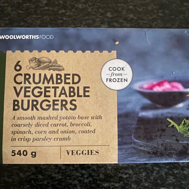 photo of Woolworths Food Crumbed Vegetable Burgers shared by @lindybeukes60 on  17 Oct 2022 - review