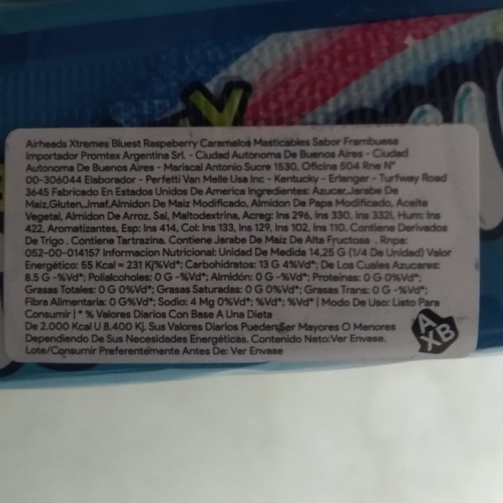 photo of Air Heads Airheads Xtreme Candy shared by @estrellafernandez on  10 Jul 2021 - review