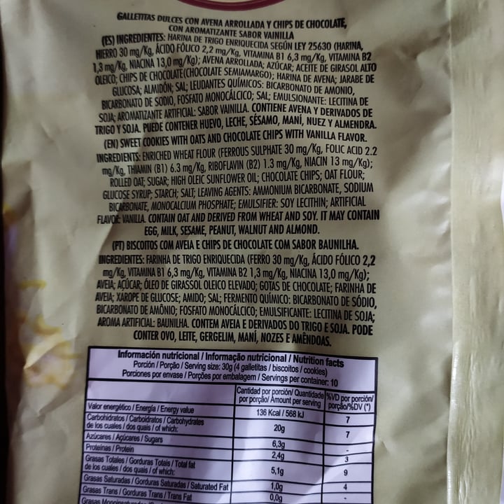 review photo of Tostex Galletitas Dulces Con Avena Y Chips De Chocolate shared by @agustina99 on 21 Dec 2020 - review
