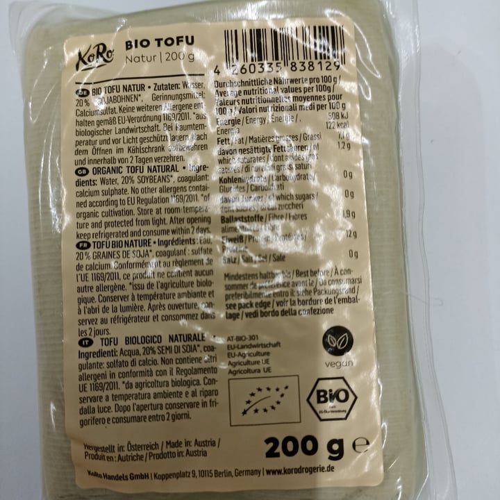 photo of Koro Bio Tofu shared by @annafanella on  07 Apr 2022 - review