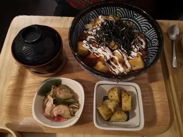 Photo of the dish “Teriyaki Tofu Donburi Bowl With Sides”