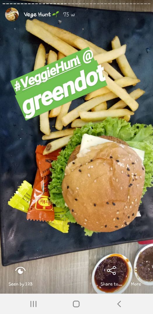 photo of Greendot Vegetarian Bugis Junction Andalusian Tomato Sauce Soy Burger shared by @sakudevi21 on  09 Mar 2020 - review
