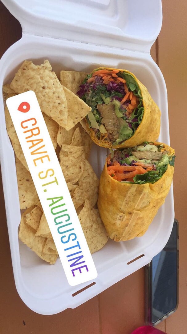 review photo of Crave Thai tempeh wrap shared by @mseto on 19 Aug 2019 - review