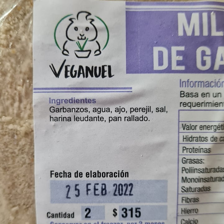review photo of Veganuel Milanesa De Garbanzo shared by @camivaleria on 18 Mar 2022 - review