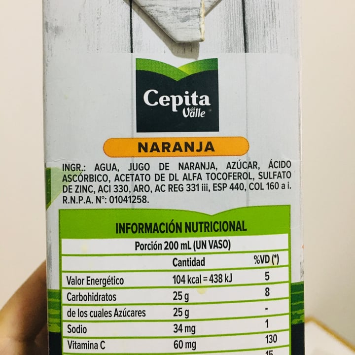 photo of Cepita del Valle Jugo De Naranja shared by @sofiporti on  13 Dec 2020 - review