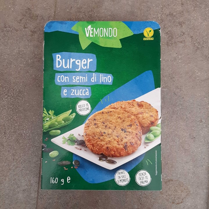 review photo of Vemondo Burger Con Semi Di Lino E Zucca shared by @vegisg00d on 08 Jul 2022 - review