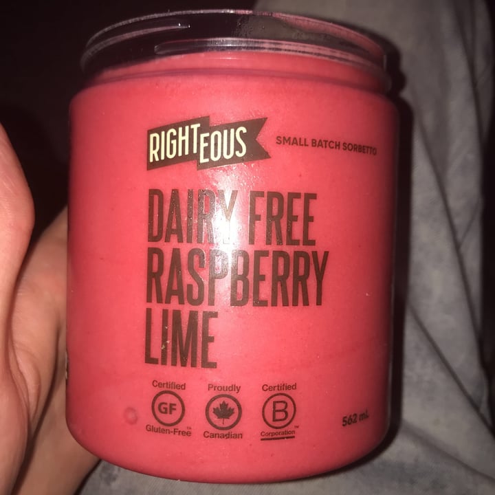 photo of Righteous Dairy Free Raspberry Lime shared by @zjtter on  23 Jan 2021 - review