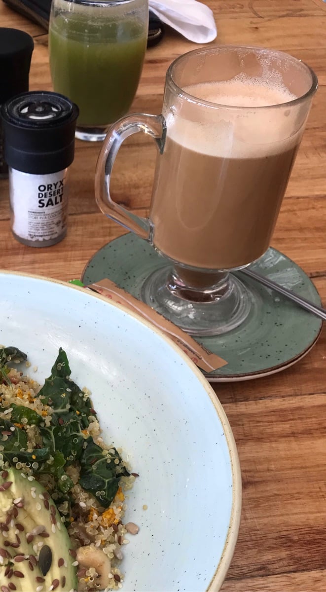 photo of Jacksons Real Food Market Kyalami Corner Upper Level Vegan Dirty chai latte shared by @cathlee25 on  05 Jul 2020 - review