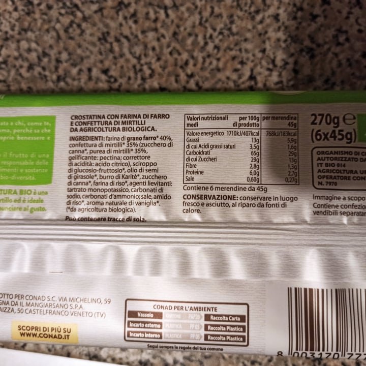 review photo of Conad Bio Crostatina al farro ai mirtilli shared by @charred on 20 Mar 2022 - review