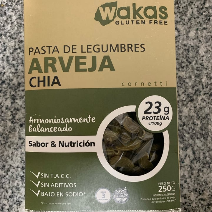 photo of Wakas Pasta de Legumbres Arvejas y Chia shared by @canica on  17 Nov 2021 - review
